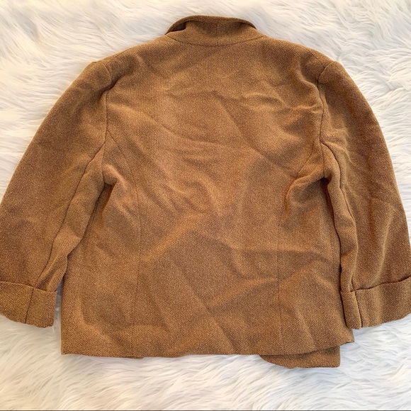 Alberto Makali Camel Open Front Drape Blazer - Picture 7 of 12